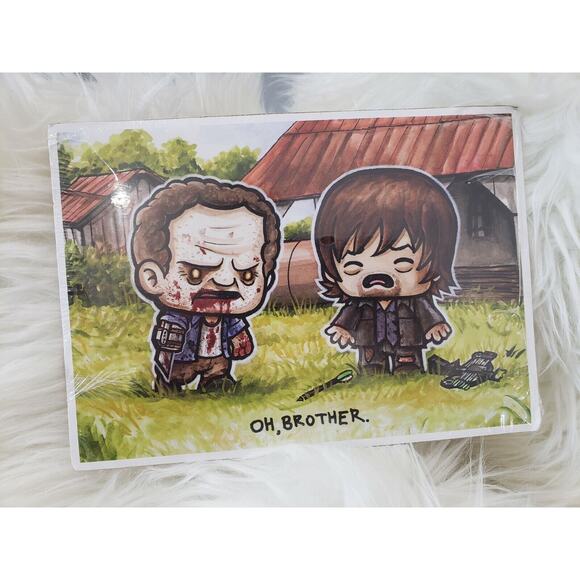 Loot Crate Walking Dead Zombie Picture Print Daryl Dixon Toy Decor mancave gift - Picture 1 of 5